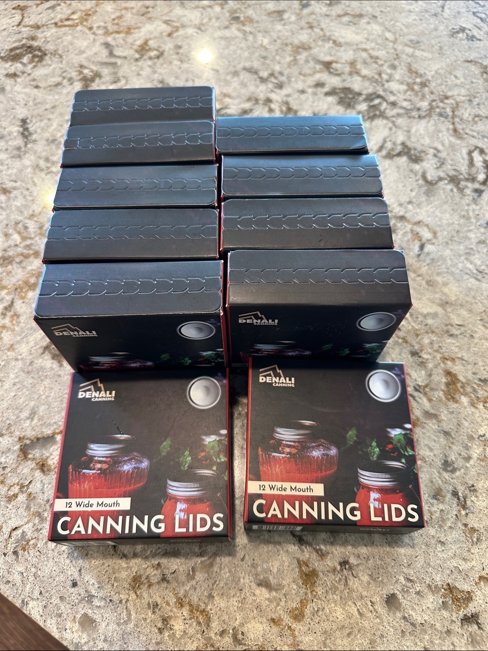 12 new boxes of 12 lids each big mouth canning lids
